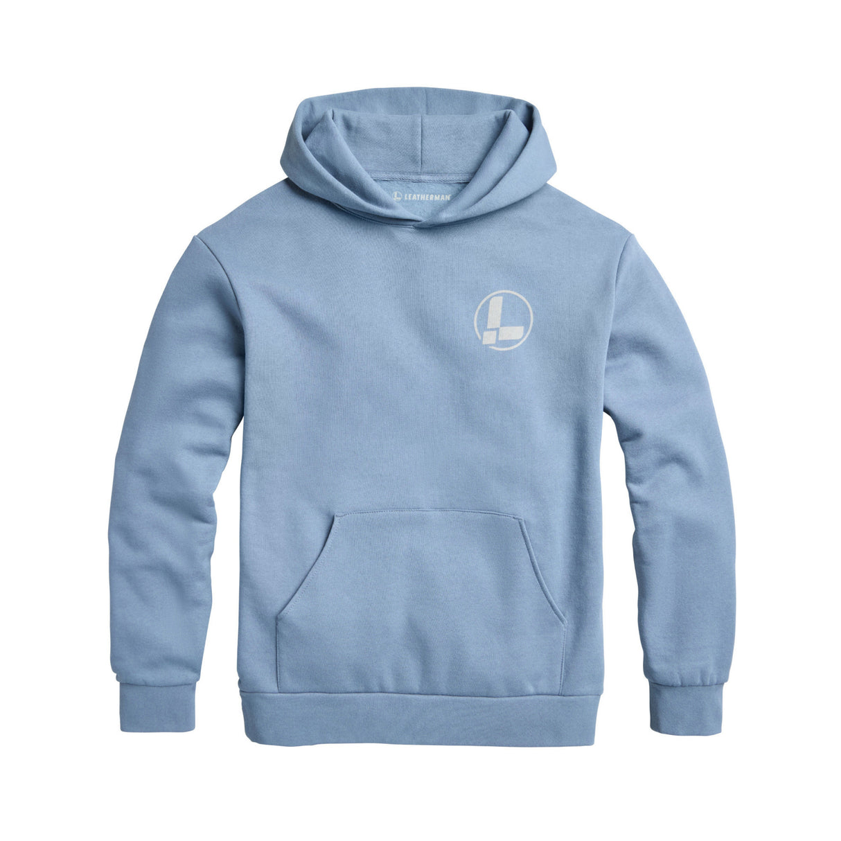 Translation missing: en.Front of the Leatherman blue classic logo pullover hoodie