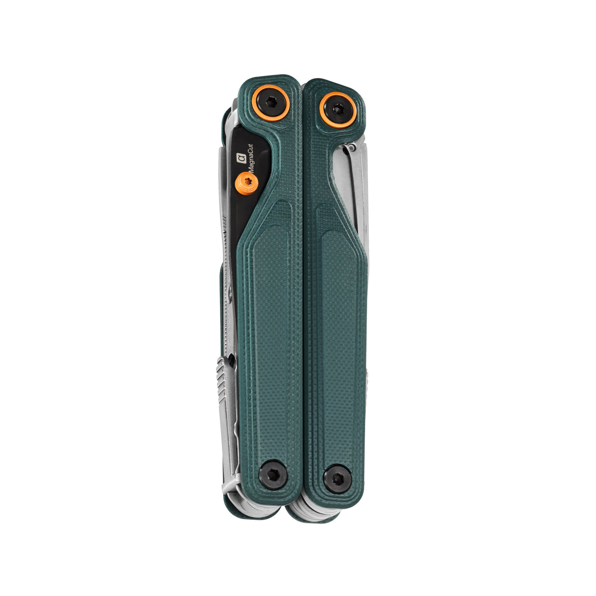 Translation missing: en.Cascadia Leatherman Wave® Alpha multitool closed, showcasing its compact design, utility and MagnaCut blade label