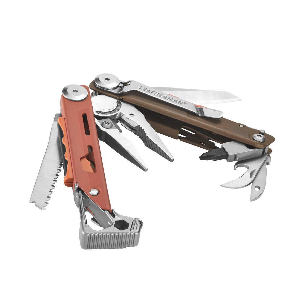 Translation missing: en.Messa Verde Leatherman Signal® multitool beauty image showing the various tools and features