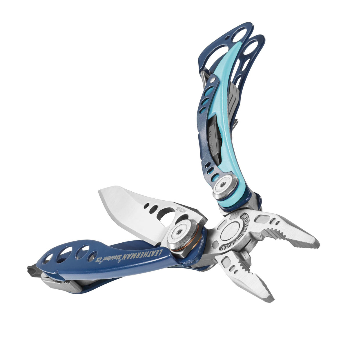 Translation missing: en.Nightshade Leatherman Skeletool® CX multi-tool beauty image showing the various tools and features