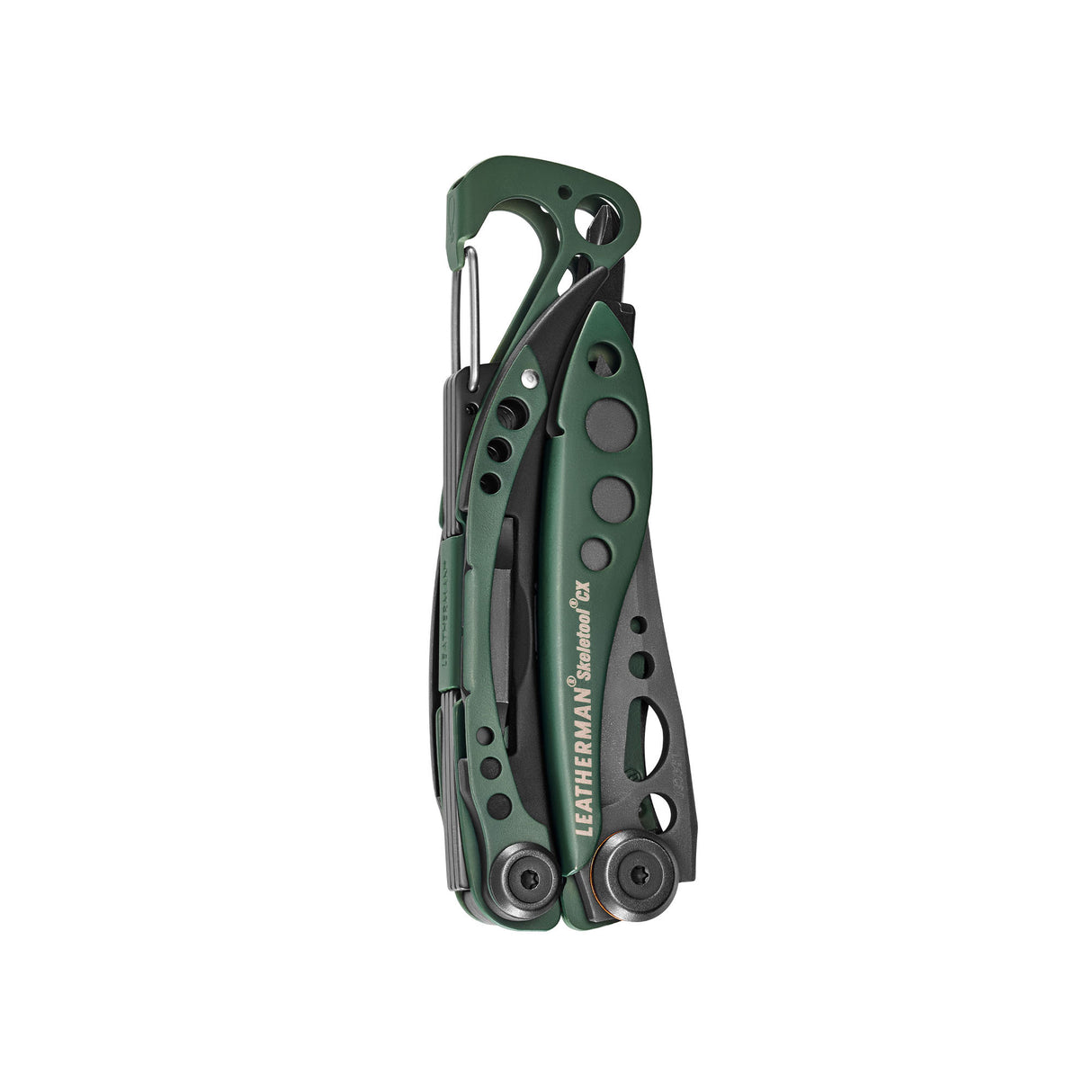Translation missing: en.OD Green Leatherman Skeletool® CX multi-tool closed, showcasing its compact design