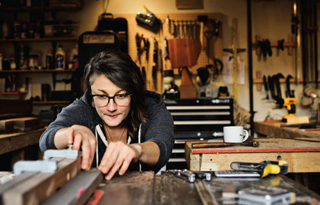 Woman working in workshop