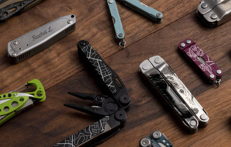 Translation missing: en.A collection of customized Leatherman tools