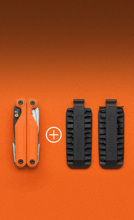 Translation missing: en.Canyonland Wave Alpha multi-tool with Bit Kit Set on an orange background