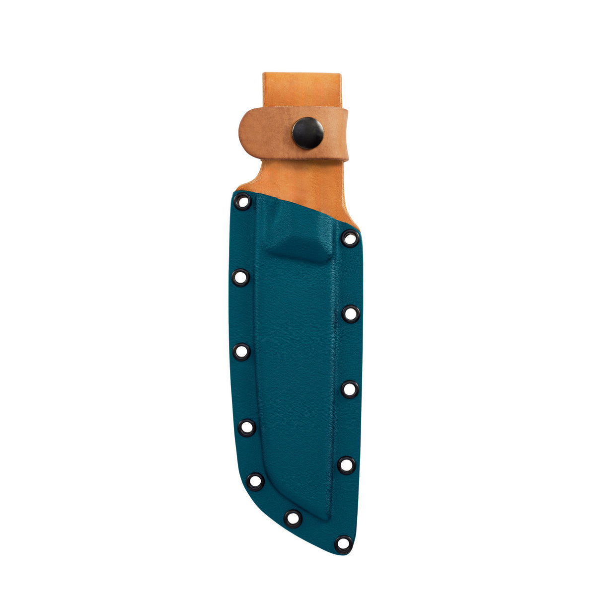 Translation missing: en.Leatherman Pioneer Teal and Brown leather sheath in white background