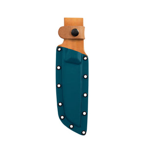 Translation missing: en.Leatherman Pioneer Teal and Brown leather sheath in white background