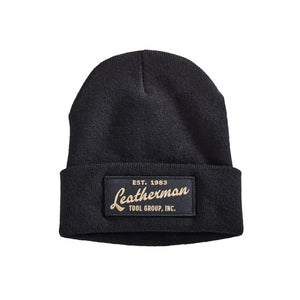 Translation missing: en.Leatherman Vintage Logo beanie with &#39;Leatherman&#39; in a cursive font. Established 1983