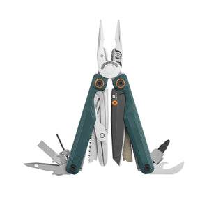 Translation missing: en.Cascadia Leatherman Wave® Alpha multi-tool opened showcasing the many tools and features included