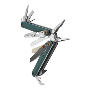 Translation missing: en.Cascadia Leatherman Wave® Alpha multi-tool beauty image showing the various tools and features
