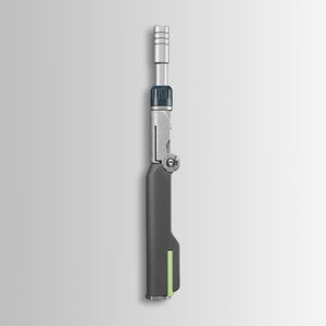 Translation missing: en.Batch #009: Adapter shown vertically with dark handle, metallic upper section, and green accent strip