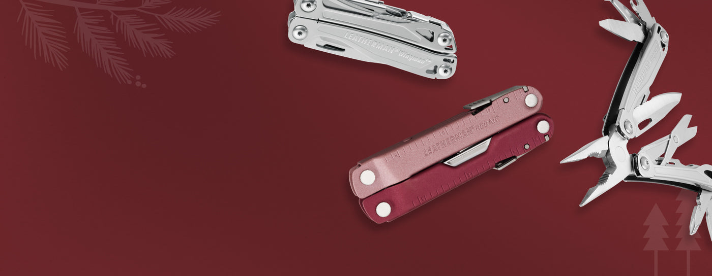 Translation missing: en.Leatherman Wingman and Rebar are presented, illustrating various styles and tools for multifunctional purposes