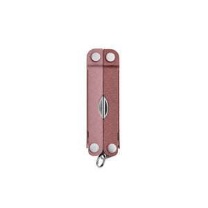 Translation missing: en.Heathered Blush Leatherman Micra® multi-tool closed, showcasing its compact design and keychain attachment