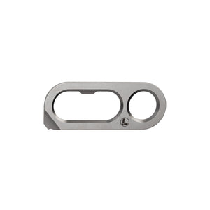 Translation missing: en.Leatherman OPNR from the front showing the milled details that are the function of the tool